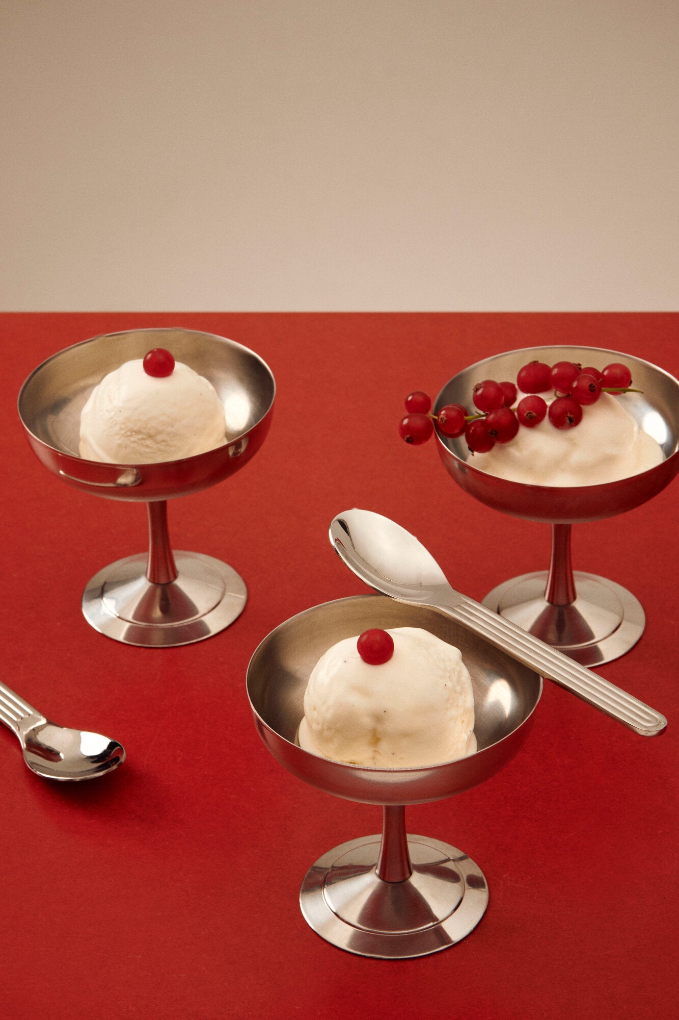 Italian ice skåle, stål - H: 9 cm.